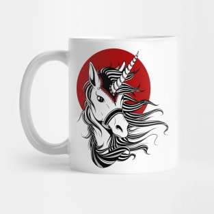 Unicorn - Black Red Mug